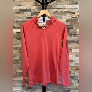 Robert Graham Men’s Medium Red 1/4 Zip Pullover Lightweight Shirt Golf Outdoors